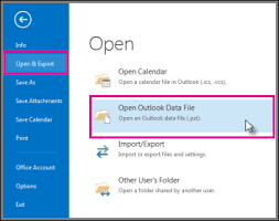open OST file in Outlook