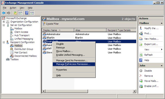 Exchange Management Console