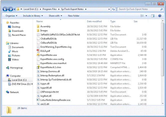 Export notes folder